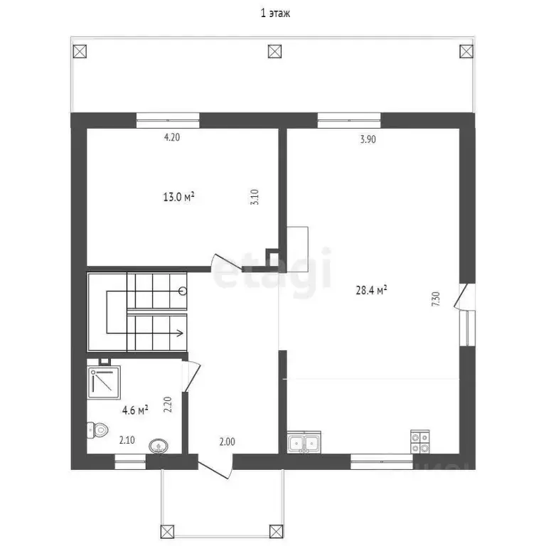 Дом в Севастополь с. Орлиное, ул. Цветочная, 30 (140 м) - Фото 1