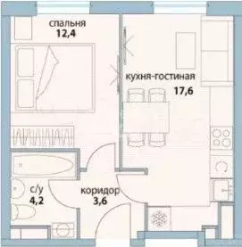 1-к. квартира, 39 м, 3/27 эт. - Фото 0