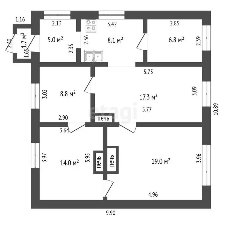Дом в Владиславовка, Виноградная улица, 26 (88.6 м) - Фото 1