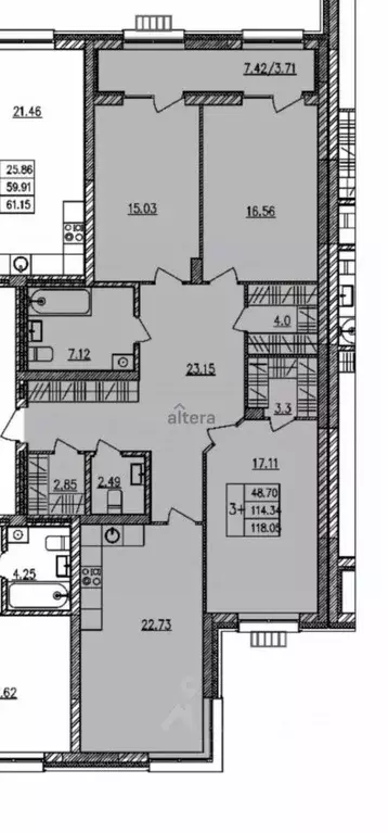 3-к кв. Татарстан, Казань проезд Юнуса Ахметзянова, 3А (118.05 м) - Фото 1