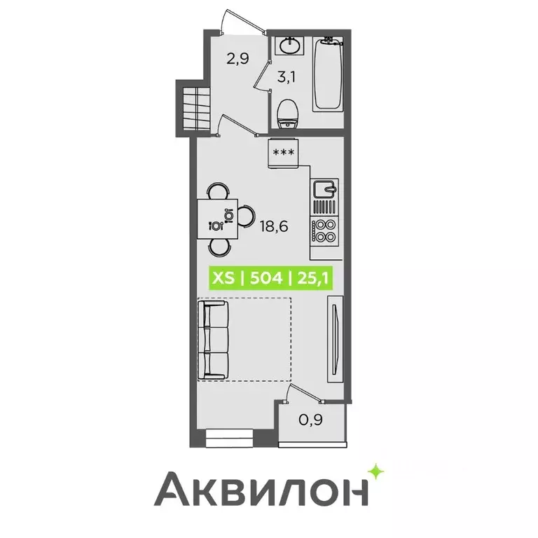Студия Санкт-Петербург Планерная ул., 87к1 (25.1 м) - Фото 0