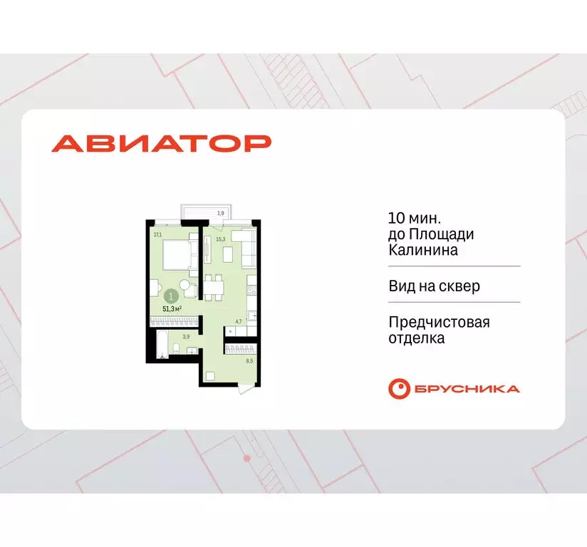 1-комнатная квартира: Новосибирск, улица Аэропорт, 23 (49.5 м) - Фото 0