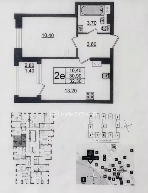1-к кв. Санкт-Петербург Планерная ул., 99 (32.3 м) - Фото 1