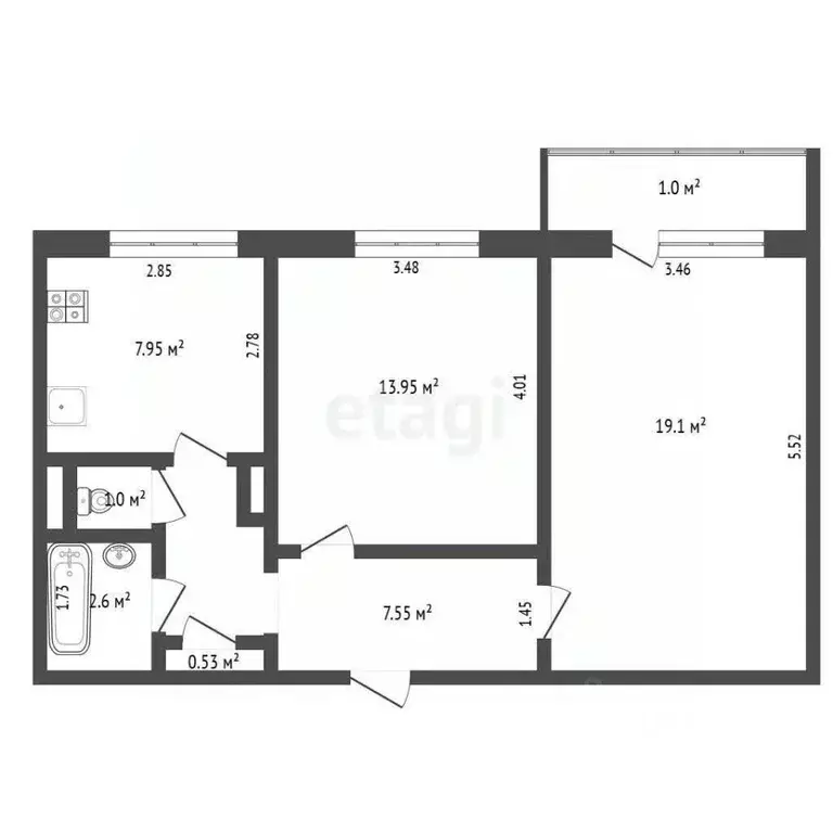 2-к кв. Мордовия, Саранск ул. Воинова, 28 (57.7 м) - Фото 2
