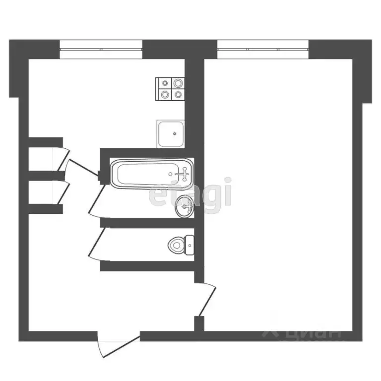 1-к кв. Мордовия, Саранск ул. Веселовского, 23 (32.5 м) - Фото 2