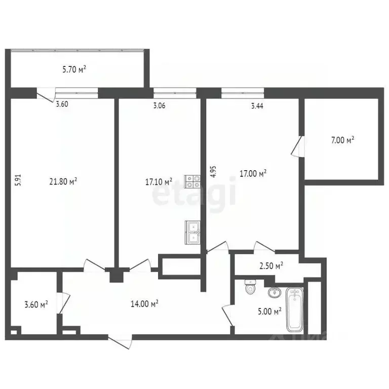 2-к кв. Самарская область, Самара Революционная ул., 4 (88.3 м) - Фото 1