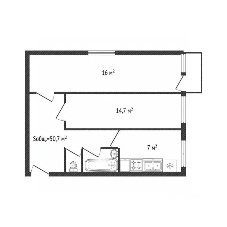 2-к кв. Брянская область, Жуковка ул. Мальцева, 3 (50.7 м) - Фото 1
