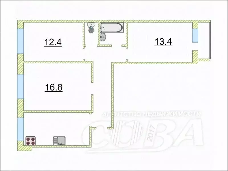 3-к кв. Тюменская область, Тюмень ул. Болотникова, 11 (66.0 м) - Фото 2
