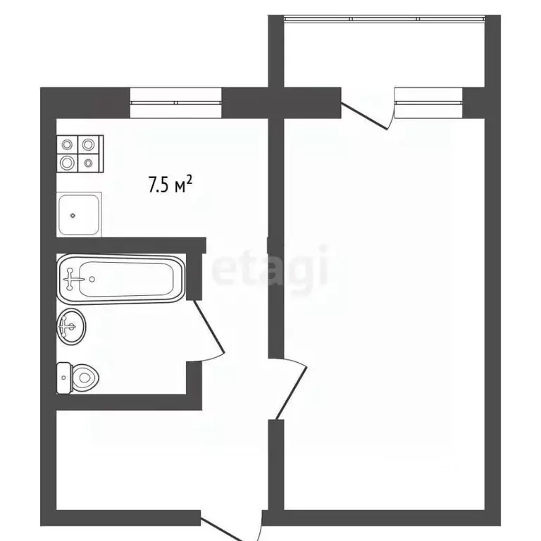 1-к кв. Саратовская область, Балашов ул. Строителей, 5 (33.2 м) - Фото 2