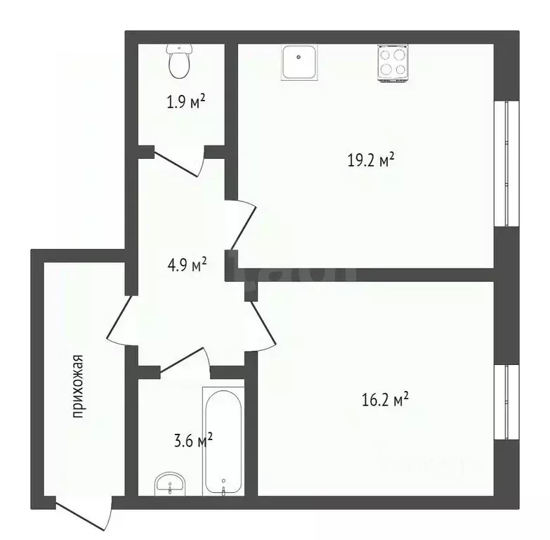 1-к кв. Тюменская область, Тюмень ул. Суходольская, 12 (46.0 м) - Фото 1