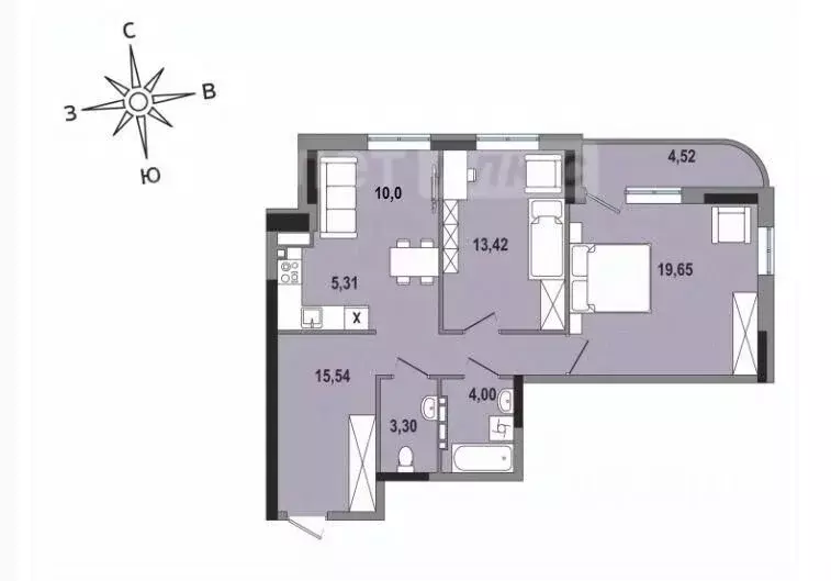 3-к кв. Удмуртия, Ижевск ул. Холмогорова, 113 (76.0 м) - Фото 1