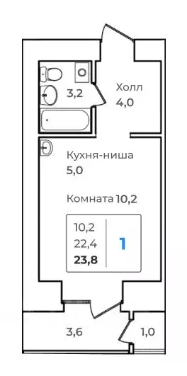 1-к кв. Амурская область, Благовещенск Зейский Бульвар жилой комплекс ... - Фото 0