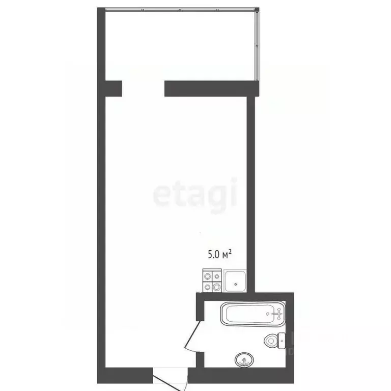 Студия Тюменская область, Тюмень Шаимский проезд, 14А (12.8 м) - Фото 0