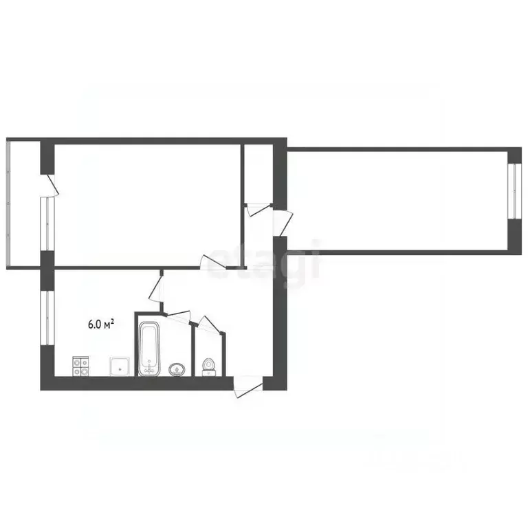 2-к кв. Московская область, Серпухов городской округ, пос. Большевик ... - Фото 2