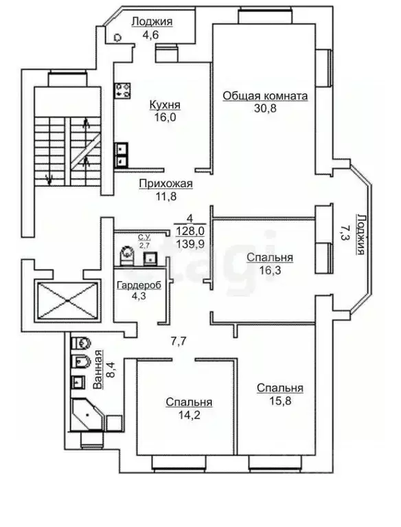 4-к кв. Смоленская область, Смоленск ул. Рыленкова, 59 (86.0 м) - Фото 1