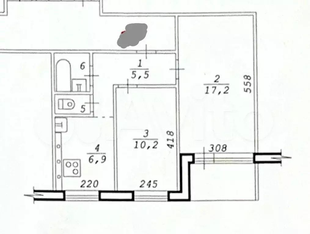 2-к. квартира, 43 м, 5/9 эт. - Фото 0