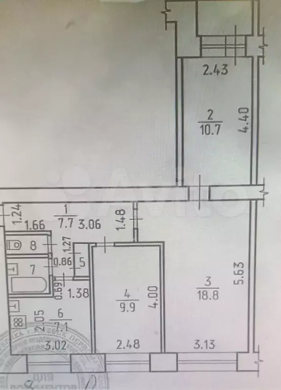 3-к. квартира, 62 м, 4/9 эт. - Фото 0