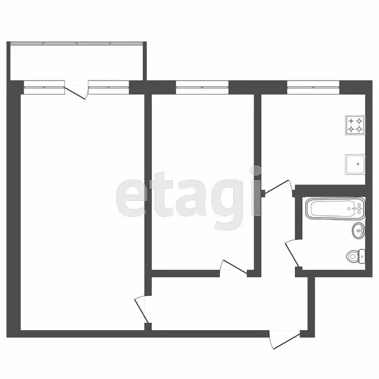 2-комнатная квартира: Тверь, проспект Победы, 10 (45.3 м) - Фото 0