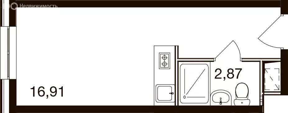 Квартира-студия: посёлок городского типа Новоивановское, Западная ... - Фото 1