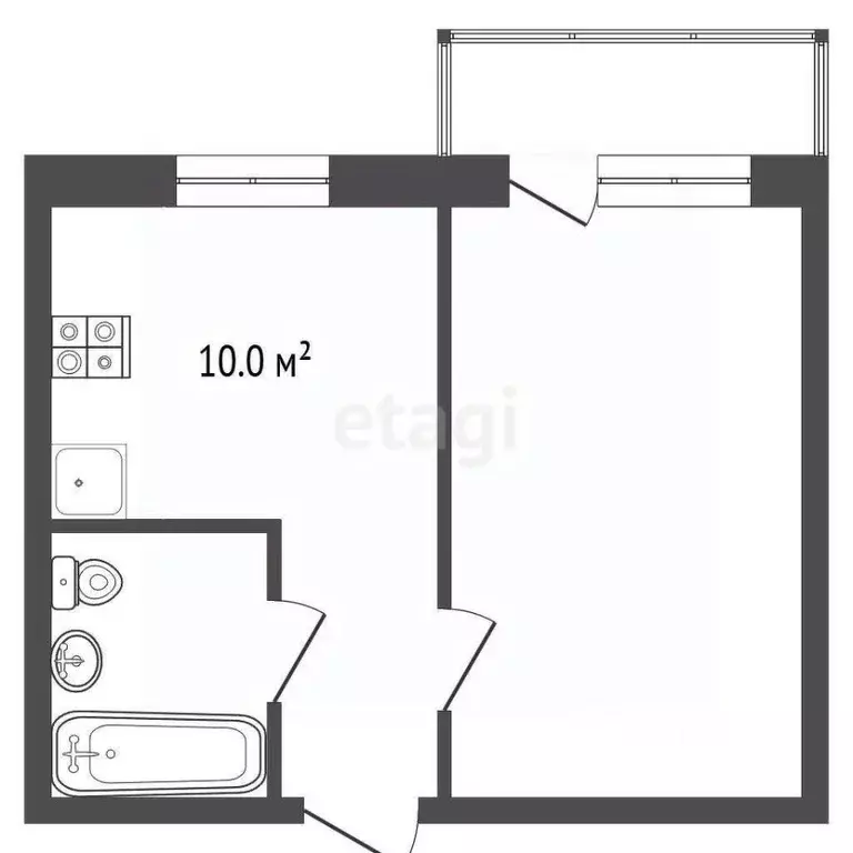 1-к кв. Кемеровская область, Новокузнецк Пионерский просп., 64 (37.7 ... - Фото 2