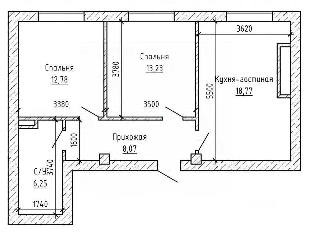 2-к кв. Кабардино-Балкария, Нальчик ул. Байсултанова, 26 (61.0 м) - Фото 2