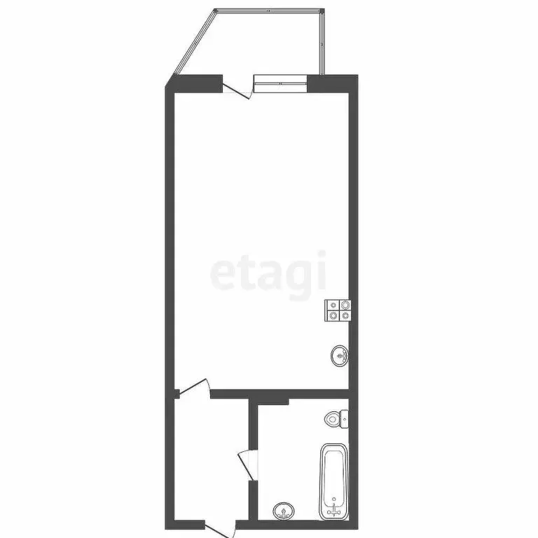Квартира-студия: Томск, Алтайская улица, 24 (28 м) - Фото 0