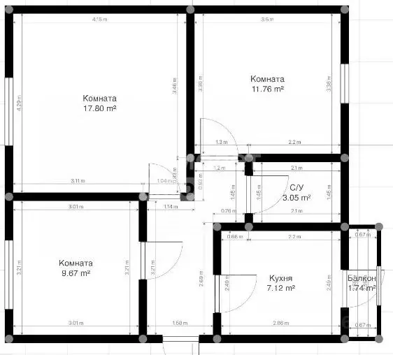 3-к кв. Кабардино-Балкария, Нальчик просп. Ленина, 63 (60.0 м) - Фото 2