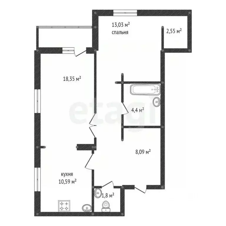 2-к кв. Башкортостан, Уфа Баязита Бикбая ул., 17 (64.6 м) - Фото 1