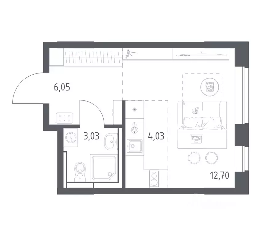 Студия Московская область, Домодедово городской округ, с. Ям ул. ... - Фото 1