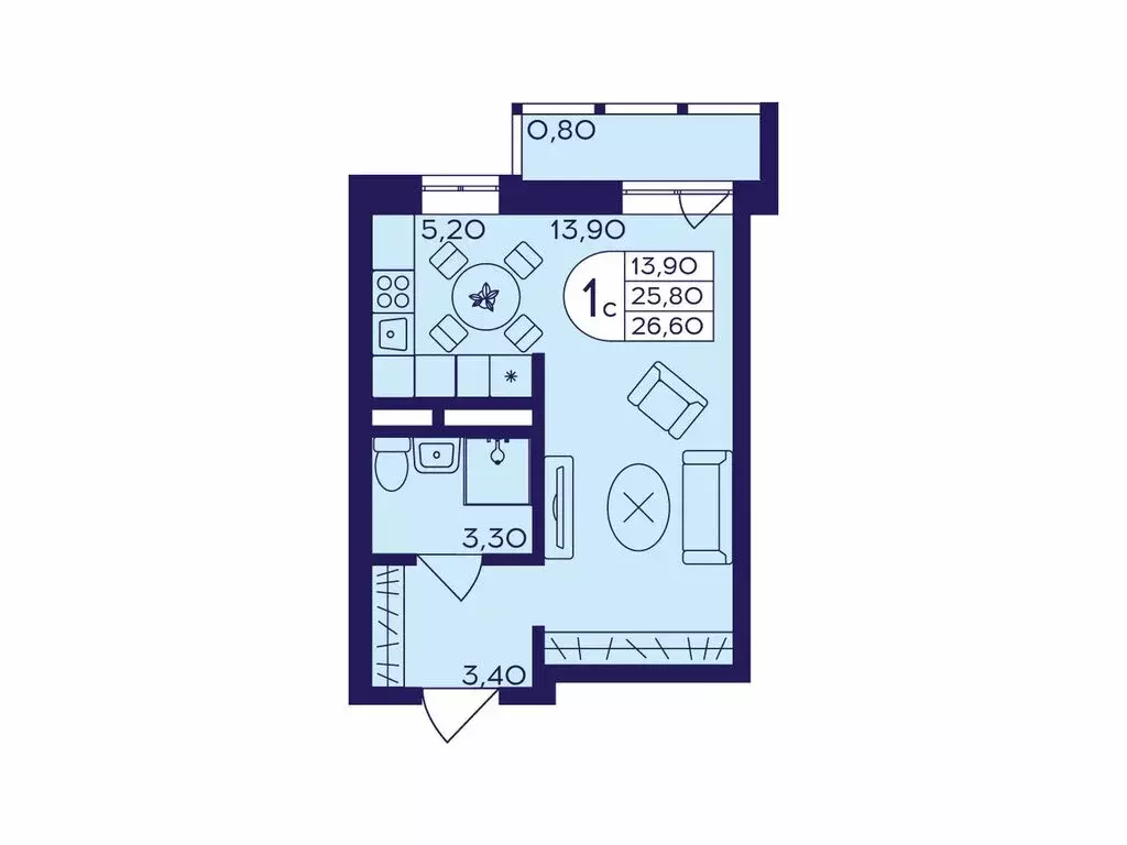 Квартира-студия: Балашиха, микрорайон Железнодорожный, улица ... - Фото 1