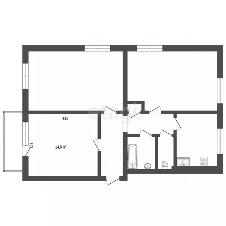 Комната Москва Новоостаповская ул., 8 (14.0 м) - Фото 2