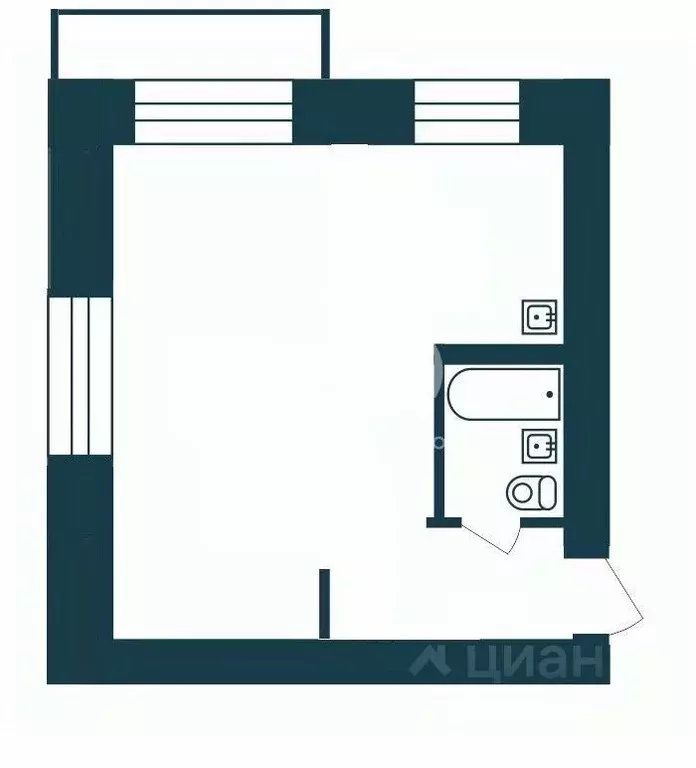 Студия Новосибирская область, Новосибирск ул. Достоевского, 7 (31.0 м) - Фото 2