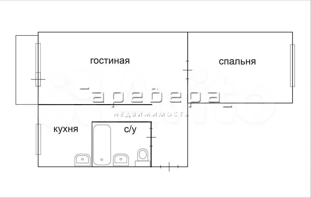 2-к. квартира, 45,9 м, 5/5 эт. - Фото 0
