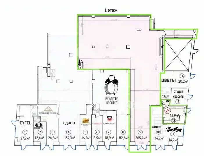 Помещение свободного назначения в Москва Новослободская ул., 19С1 (265 ... - Фото 2