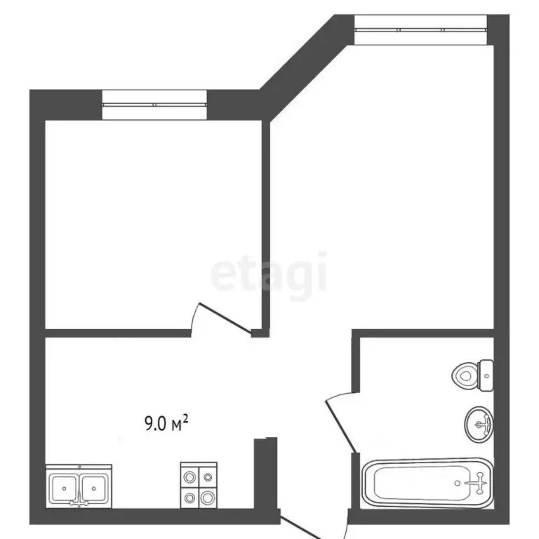 2-к кв. Ханты-Мансийский АО, Сургут ул. Ивана Захарова, 10 (47.5 м) - Фото 1