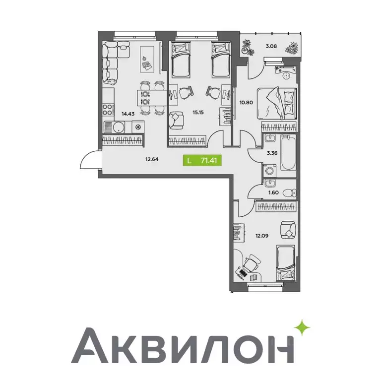 3-к кв. Архангельская область, Северодвинск Аквилон Север жилой ... - Фото 0