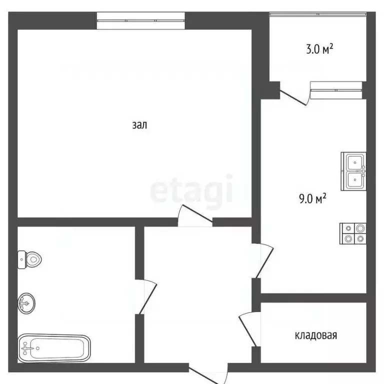 1-к кв. Калужская область, Кременки Жуковский район, ул. Маршала ... - Фото 2