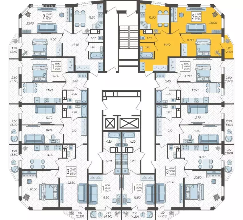 2-комнатная квартира: Краснодар, жилой комплекс Зеленодар, улица ... - Фото 2