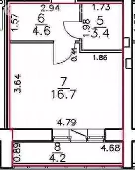 Квартира-студия: посёлок городского типа Стройкерамика, улица Антонины ... - Фото 1