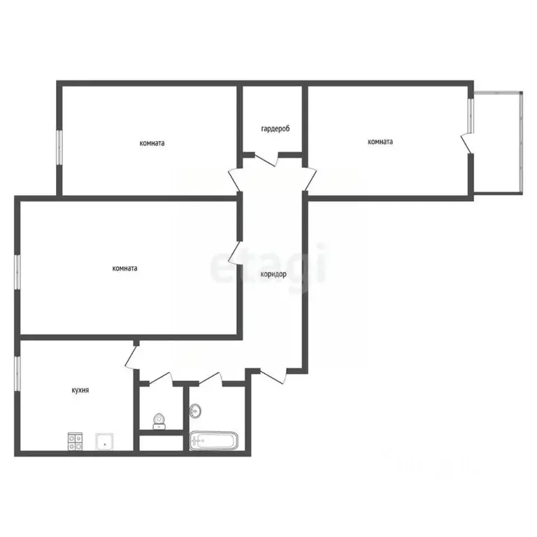 3-к кв. Воронежская область, с. Новая Усмань ул. Полевая, 52 (67.3 м) - Фото 1