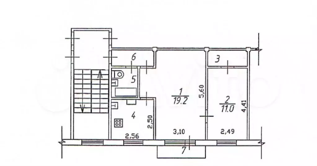 2-к. квартира, 45,9 м, 2/5 эт. - Фото 1