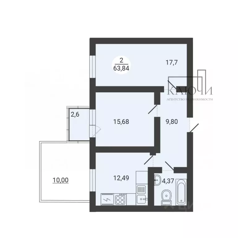 2-к кв. Челябинская область, Магнитогорск ул. Зеленый Лог, 61 (63.84 ... - Фото 2