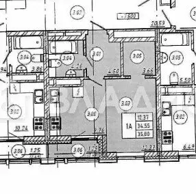 1-комнатная квартира: Казань, улица Галиаскара Камала, 39 (35 м) - Фото 1