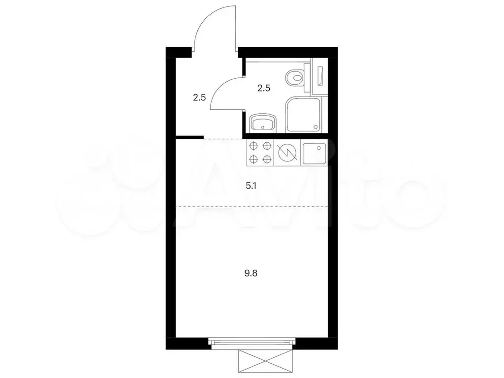 Квартира-студия, 19,9 м, 13/33 эт. - Фото 0