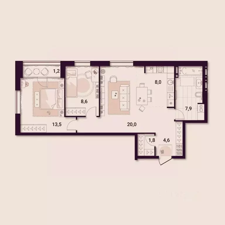 2-к кв. Приморский край, Артем ул. Куйбышева, 11А (65.61 м) - Фото 1