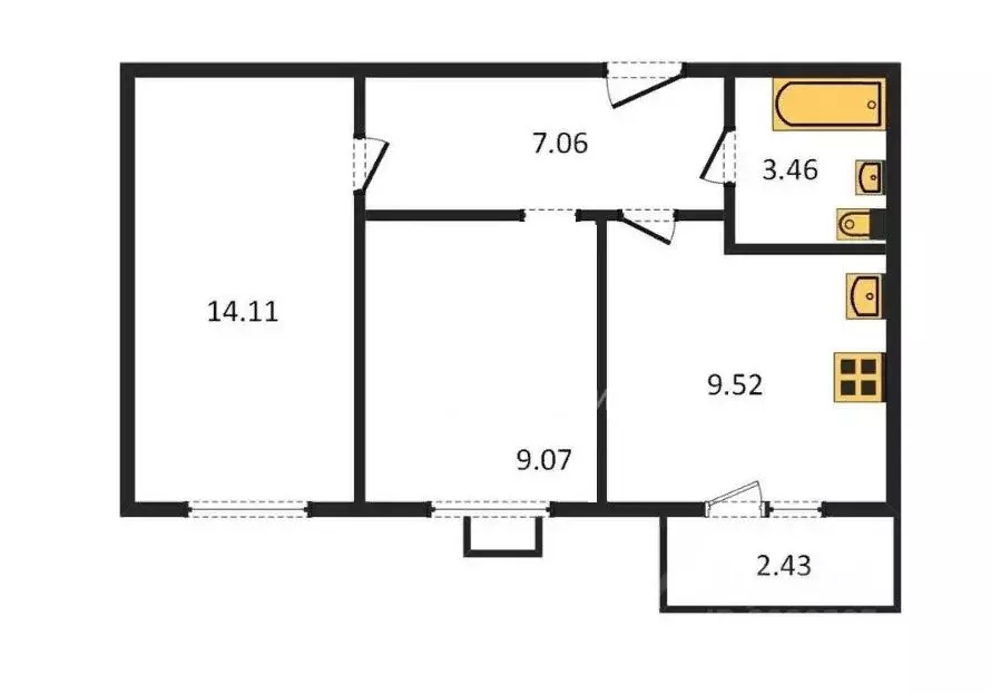 2-к кв. Татарстан, Пестречинский район, Шигалеевское с/пос, с. Новое ... - Фото 2