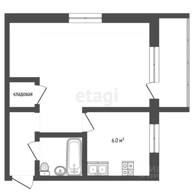 1-к кв. Кемеровская область, Кемерово ул. Гагарина, 120 (30.0 м) - Фото 2