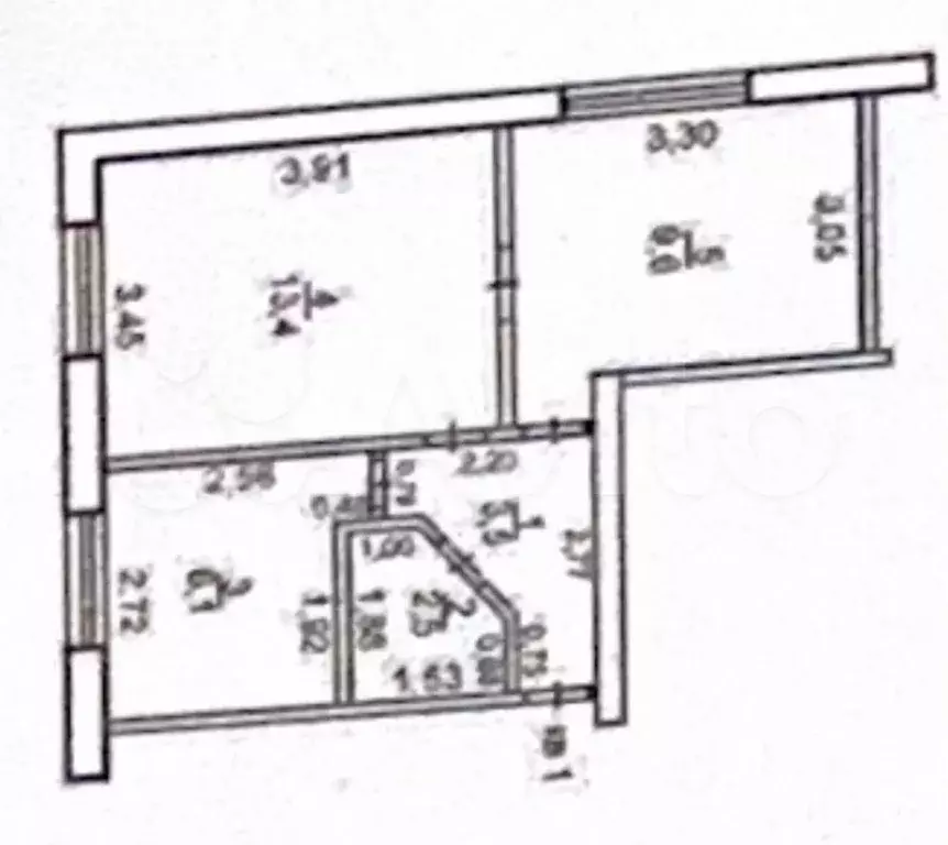 2-к. квартира, 34,2 м, 1/5 эт. - Фото 1