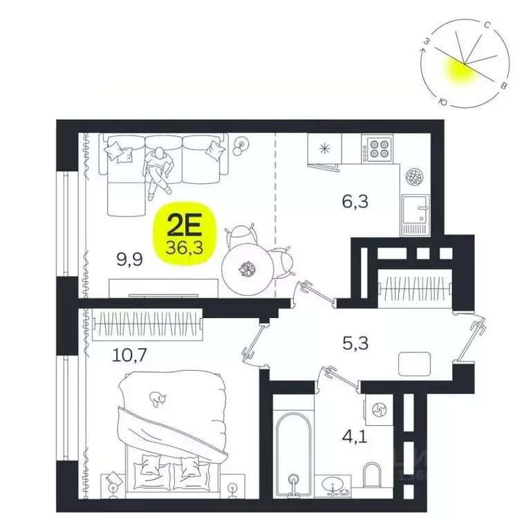 2-к кв. Свердловская область, Екатеринбург Южная Ботаника жилрайон, ... - Фото 1