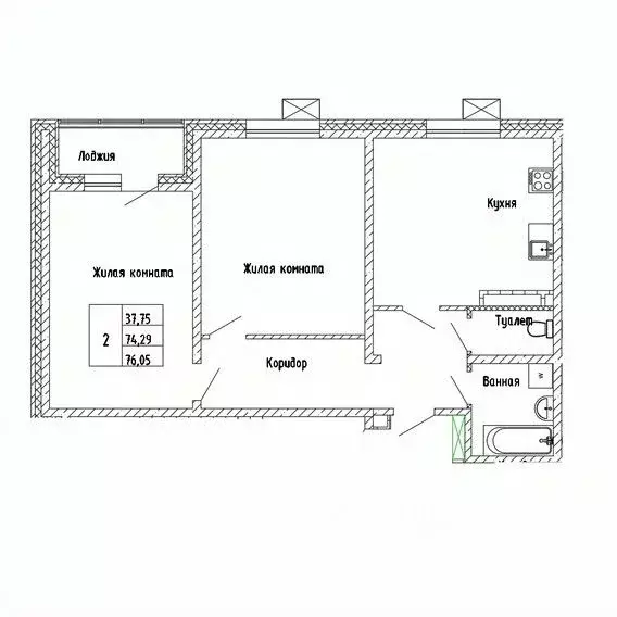 2-к кв. Сахалинская область, Южно-Сахалинск Горизонт жилой комплекс ... - Фото 0